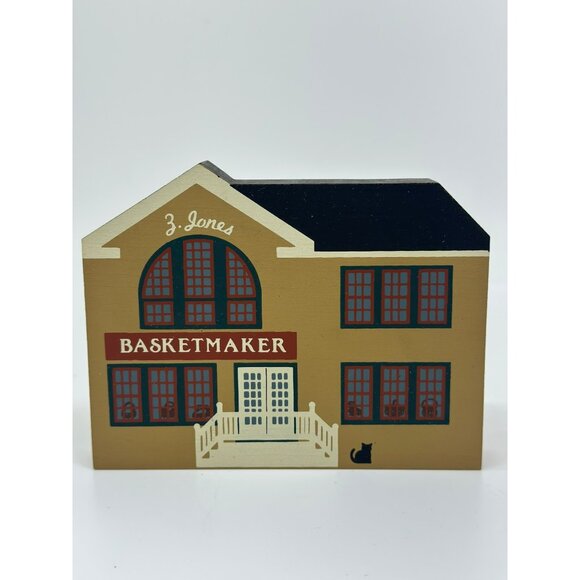 VTG 1988 The Cats Meow Liberty Street Series Z. Jones Basketmaker Wooden Sitter - Picture 1 of 5